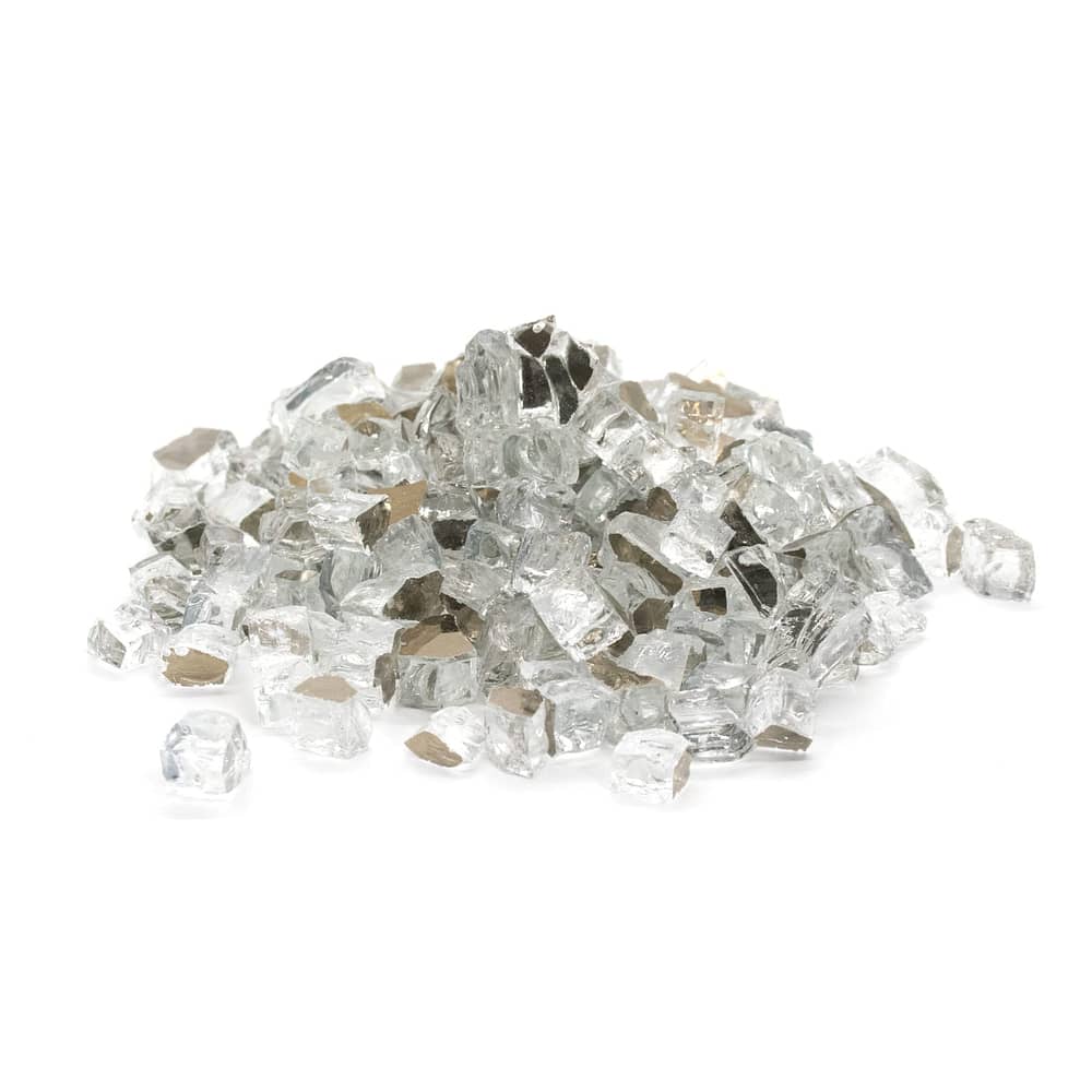 fire glass silver reflective for fire pits and fire tables