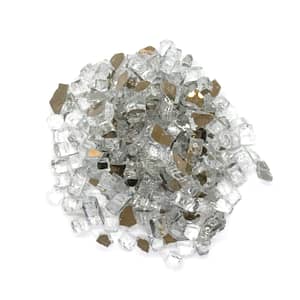 fire glass silver reflective for fire pits and fire tables top